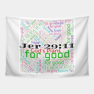 God Has Good Plans in White Tapestry