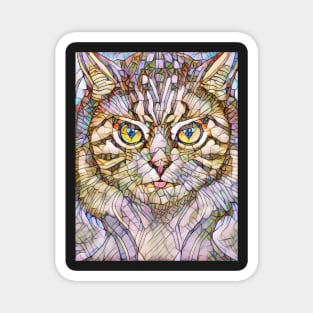 A Cat and An Owl Mosaic Mash-Up Magnet