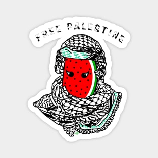 Watermelon Keffiyeh- Free Palestine - With Eyes - Fully Wrapped - Front Magnet