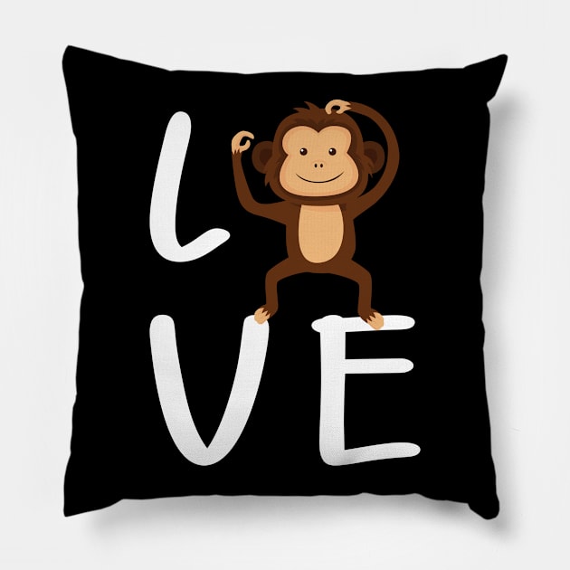 Monkey - Love Monkey Pillow by KC Happy Shop