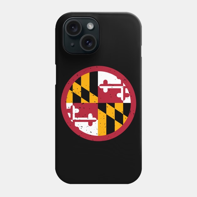 Retro Maryland State Flag // Vintage Maryland Grunge Emblem Phone Case by Now Boarding