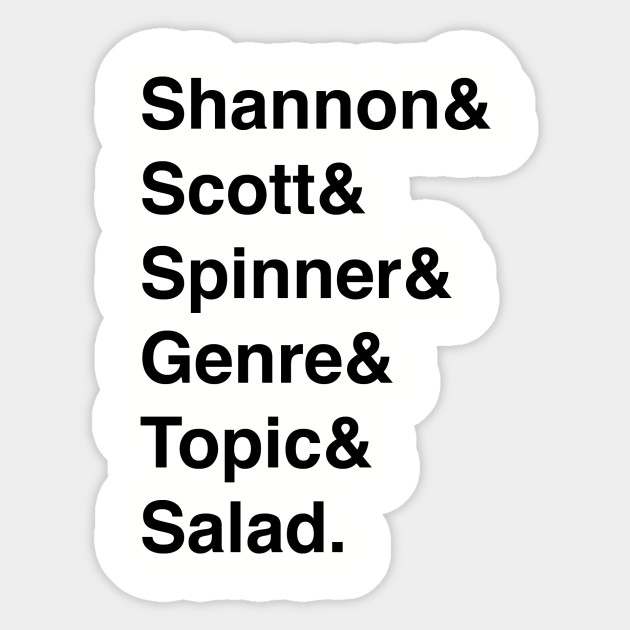 Song Salad Helvetica List Black Letters Song Salad Sticker Teepublic