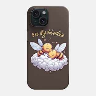 couple of bees embracing on a cloud, Bee My Valentine Phone Case