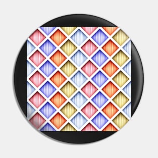 3d Geometric Pattern, Rhombic  Motif, Rainbow Coloring Pin