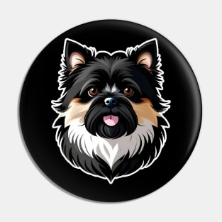 Head affenpinscher dog pet portrait cartoon vector illustration Pin