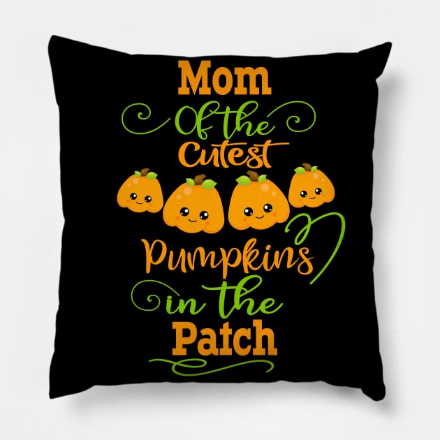 Cutest Pumpkins In The Patch Halloween Mom Fall Gift Pillow by Kimmicsts