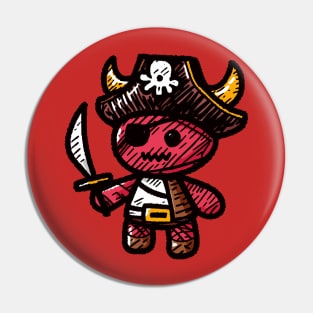 Doodle Stuffed Toy Devil Pirate Pin