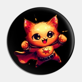 Cartoon Superhero cat Pin