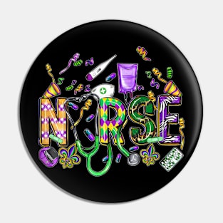 Mardi Gras Day Nurse New  Nursing Festival Party Pin