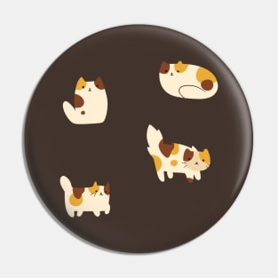 Four Calico Cats Pin