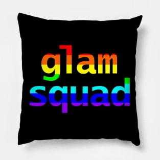 Rainbow Glam Squad Typography Pillow