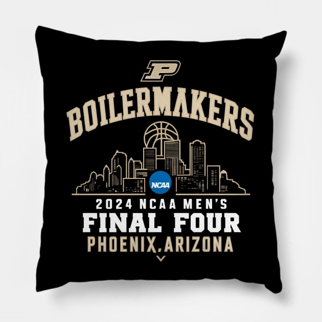 Purdue Boilermakers Final Four 2024 basketball city Pillow by YASSIN DESIGNER
