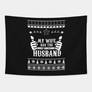 Merry Christmas WIFE HUSBAND Tapestry