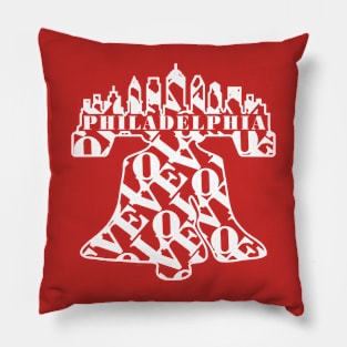 PHILADELPHIA LIBERTY BELL LOVE Philly City Skyline Liberty Bell Philly Fan Favorite Pillow