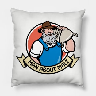 Man About Malt Logo Pillow