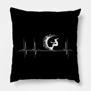 Heartbeat Surf - I love to surf Pillow