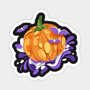 Ornate Halloween Pumpkin witn Cute Flittermouses Magnet