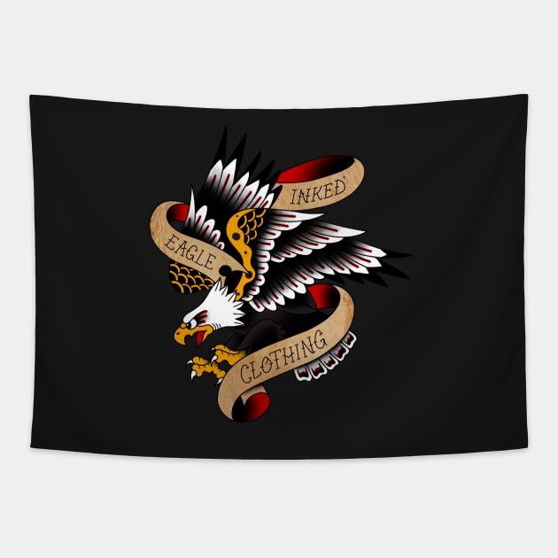 Inked Eagle and Banners Tapestry by InkedEagle