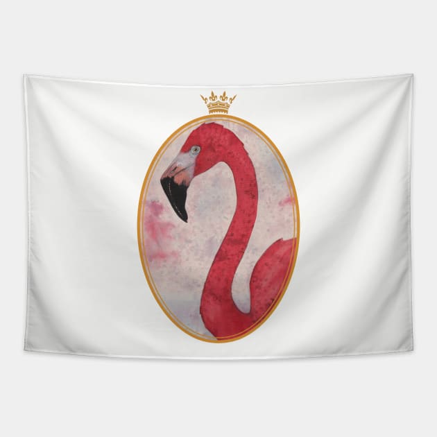 Royal pink Flamingo Queen Tapestry by SturmDesign