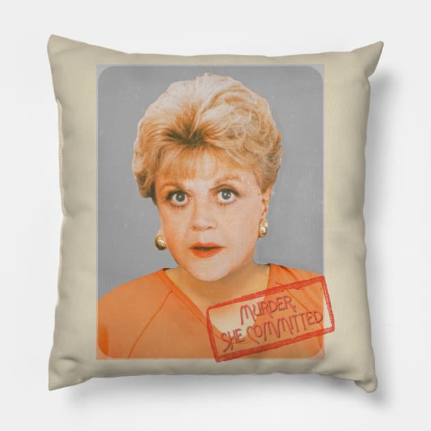 Jessica Fletcher Mugshot ))(( Murder She Wrote Fan Art Pillow by darklordpug