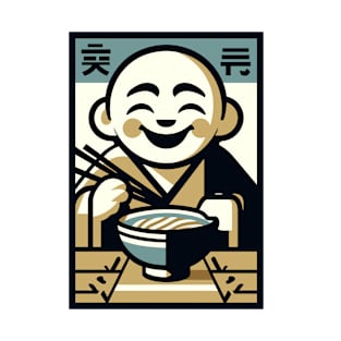shaolin master kung fu eating ramen foodie master noodles T-Shirt