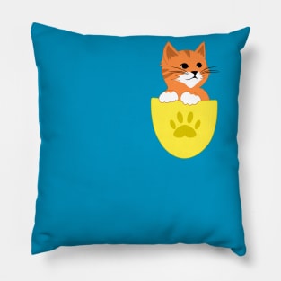 Cute kitten inside a pocket the perfect gift for cat lover Pillow