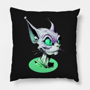 ALIEN CAT MONOCROMATHIC Pillow