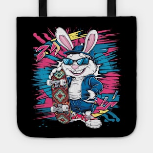 Bunny Funny Skate Tapestry Tote