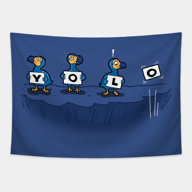 Funny Kawaii Original Prehistoric Dodo Birds YOLO Funny Cartoon Meme Tapestry by BoggsNicolas