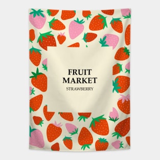 Fruit market print, Strawberry, Posters aesthetic, Fruit art, Exhibition poster, Food art, Cottagecore Tapestry