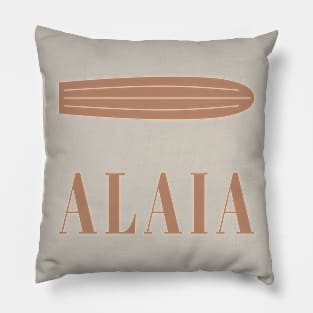 Alaia, Minimalist Surfboard Illustration Pillow