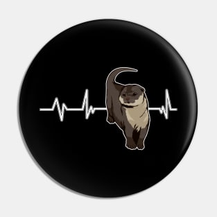 Sea Otter Otter Heartbeat Pin