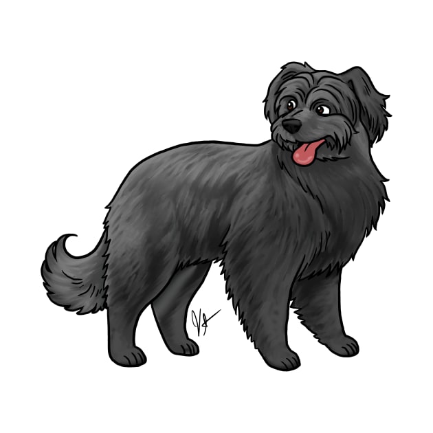 Dog - Pyrenean Shepherd - Black by Jen's Dogs Custom Gifts and Designs