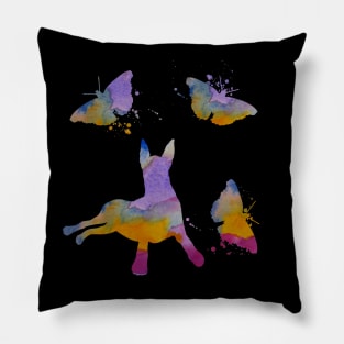 Great Dane Art, Colorful, Butterfly Pillow