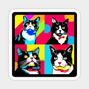 Tuxedo Cat Pop Art - Cat Lover Gift Magnet