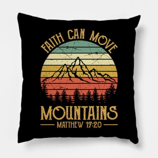 Vintage Faith Can Move Mountains Pillow