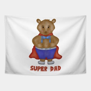 Super dad cute bear Tapestry