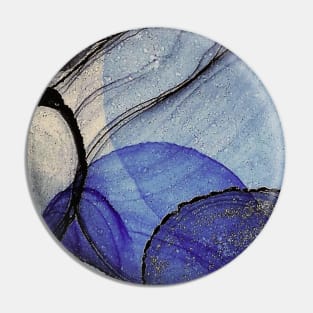 Black and Blue Abstract Art Pin