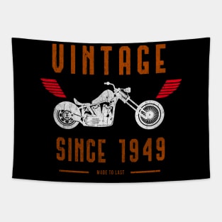 vintage since 1949 made to last - vintage Motorcycle Bike Tapestry