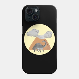 Dinosaur and volcano Phone Case