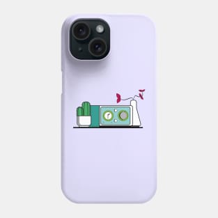 weird flat decoration Cactus & watch Phone Case