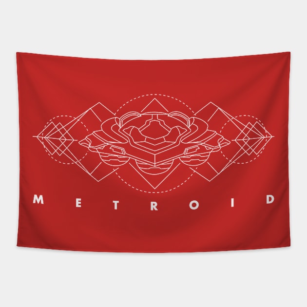 Samus' Ship - Geometric Tapestry by JMADISON