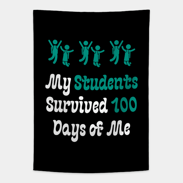 My Students Survived 100 Days of Me Tapestry by Teeport