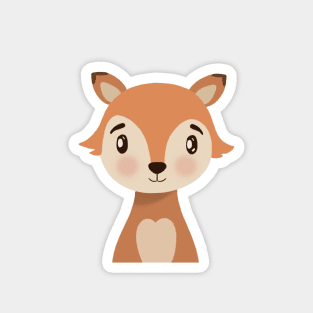 Baby Fox Illustration Magnet