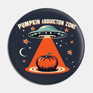 Pumpkin Abduction Zone: Retro UFO for Halloween Pin