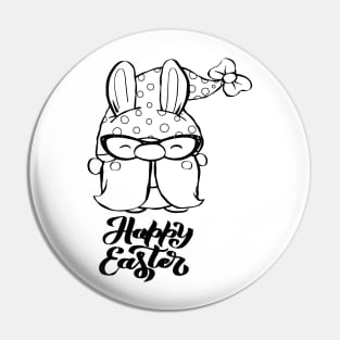 Cute bunny gnome ,happy Easter cartoon, Cartoon style. Pin