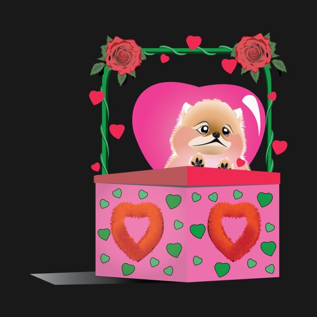 Puppy Pomeranian Valentine by Kanom-Tom