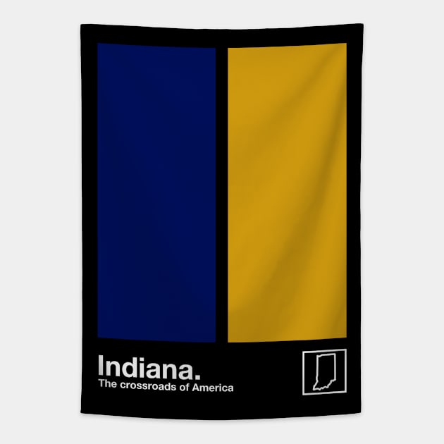 Indiana State Flag  // Original Minimalist Artwork Poster Design Tapestry by DankFutura