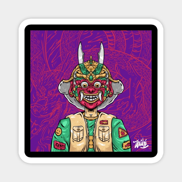 Modern samurai japanese Magnet by widhim