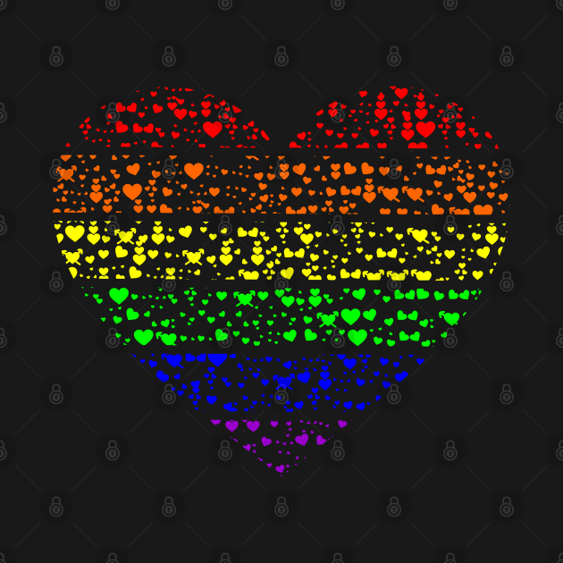 Rainbow Gay Pride Heart of Hearts by Muzehack